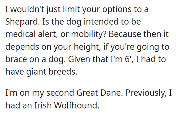 There are also several factors OP has to consider to find a good match