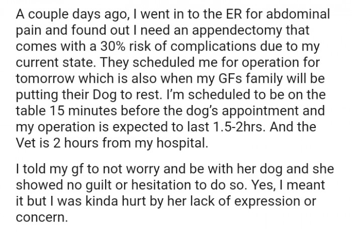 I’m scheduled to be on the table 15 minutes before the dog’s appointment