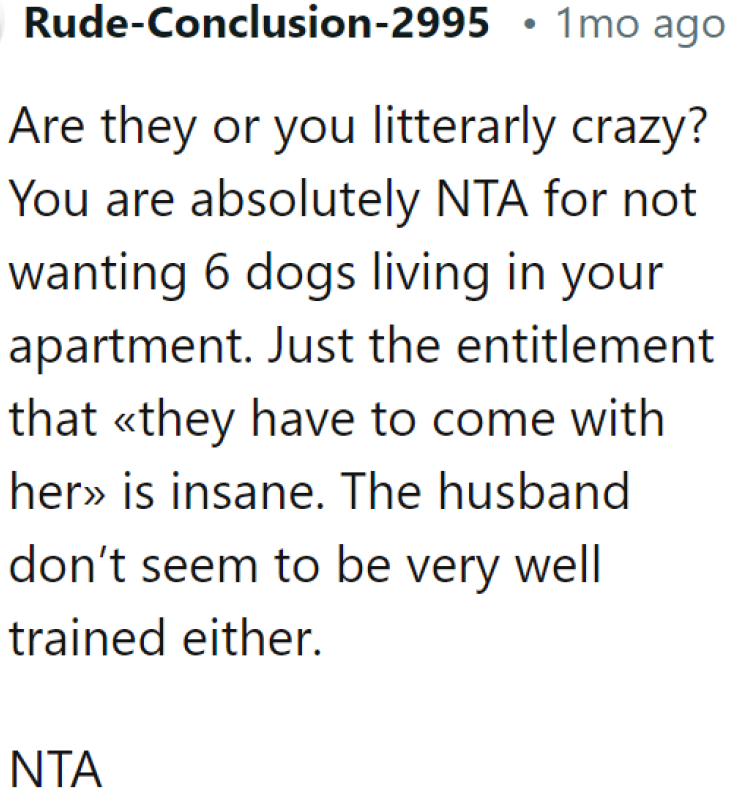 The OP isn't unreasonable for refusing to let the dogs in her apartment.