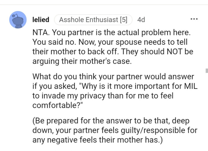 They should not be arguing their mother's case