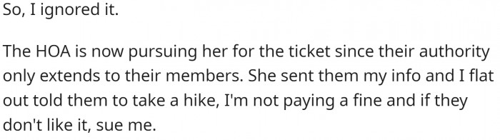 OP wasn't told about this rule, and she ignored it