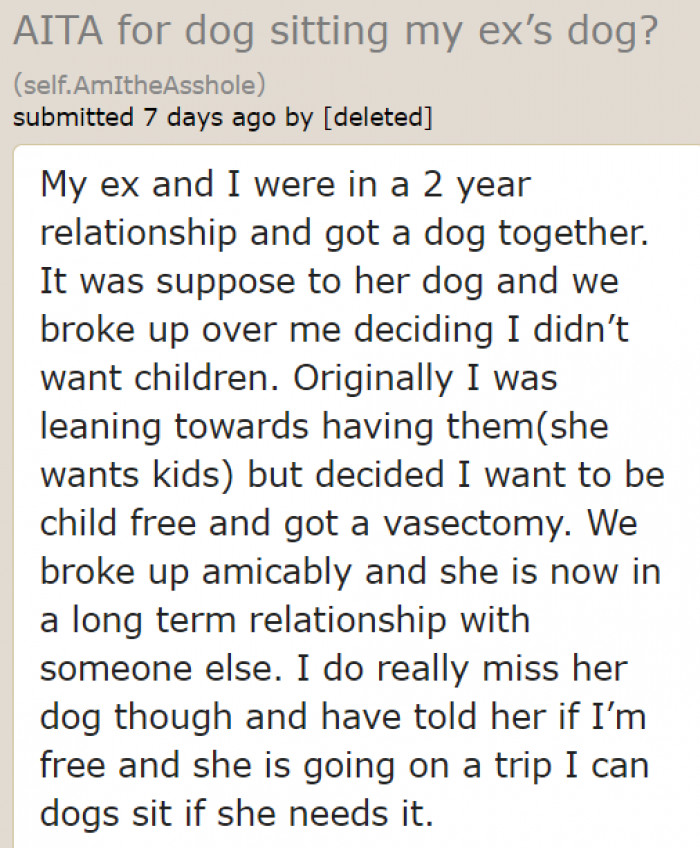 The original poster (OP) explains his situation to the 