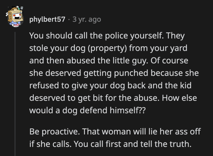 OP shouldn't have waited for the woman to call the police. She should have done that herself.