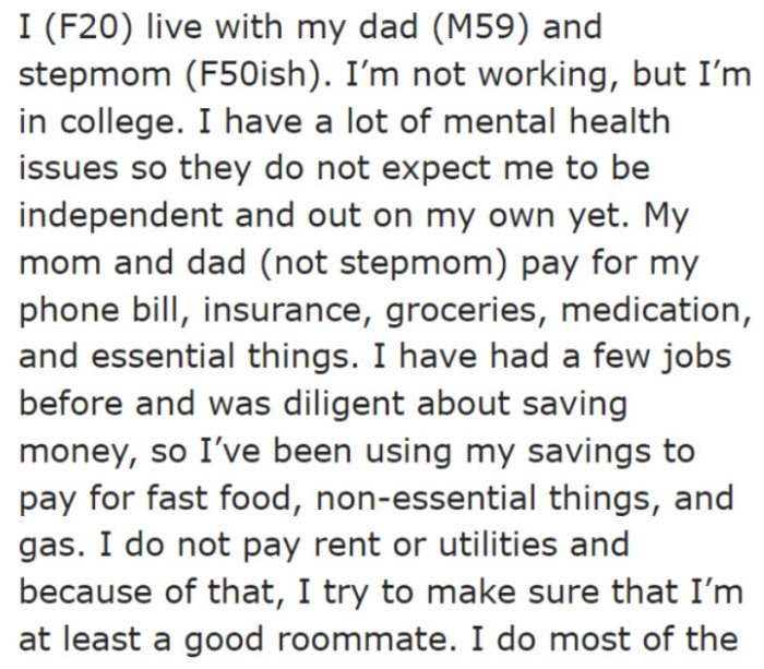 The OP Explains Her Family Background.