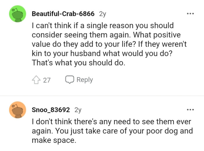 There's no reason for the OP to see them again