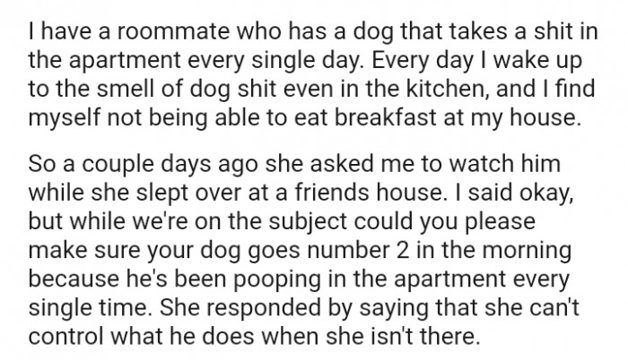 She can't control what he does when she isn't there.