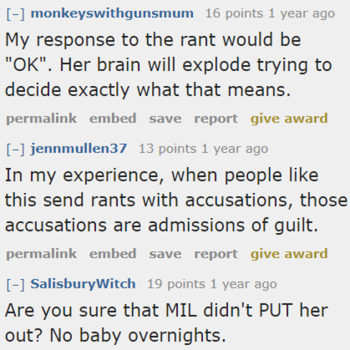 The MIL shouldn't be allowed to take care of the baby overnight. The OP needs to insist on this with her husband.