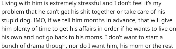 OP wants to tell him that previous plans are canceled but is afraid of the family drama that will ensue.