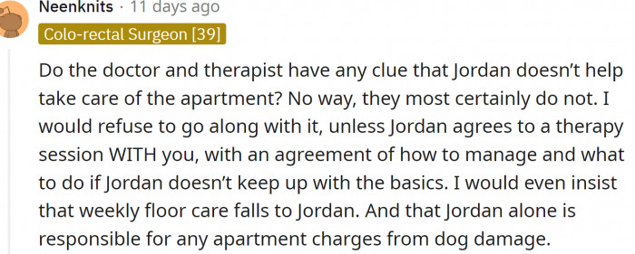 Are doctors aware of the fact that Jordan doesn't help at all around the house?