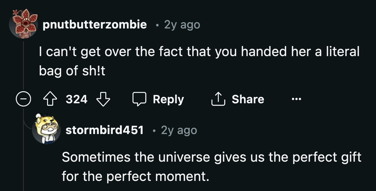 All the stars aligned to give OP the perfect opportunity. It's too bad that the mom checked first before she grabbed a cat biscuit from inside the bag.