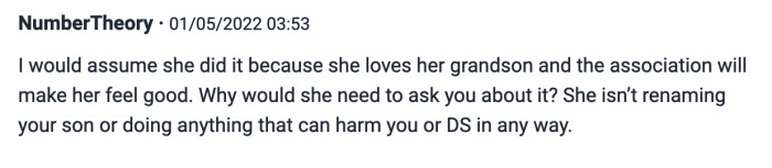 Some Said This Is a Harmless Gesture from MIL and a Manifestation of Her Love for Her Grandson