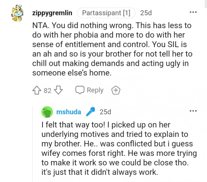 This has less to do with her phobia.