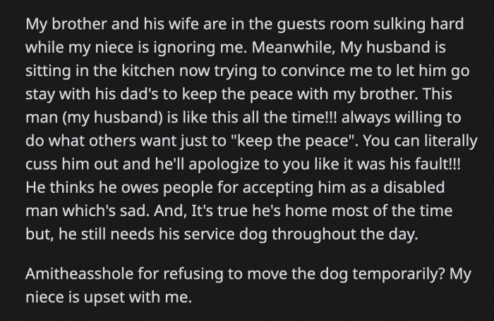 Her brother and his family are now ignoring OP while her husband is still convincing her to take him to his father's house. Did OP's refusal to compromise make her an a**hole?