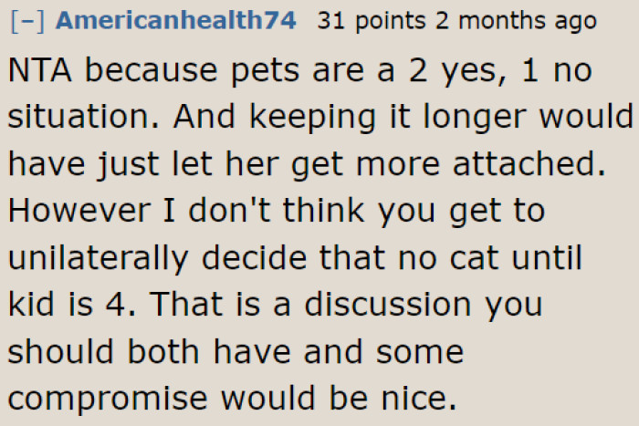 They're a couple, so they need to find a way to meet halfway.