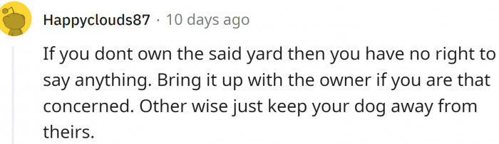 OP doesn't own the yard