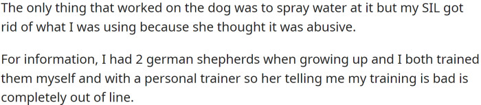OP has experience training dogs
