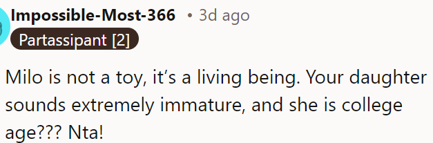 OP's daughter's behavior seems relatively immature for her age.