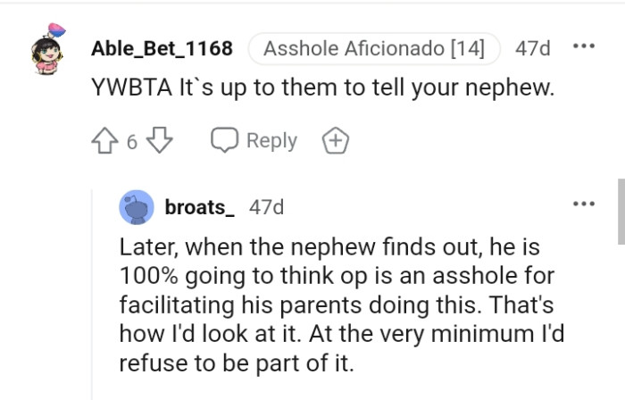 It's the boy's parents that have the right to reveal such information