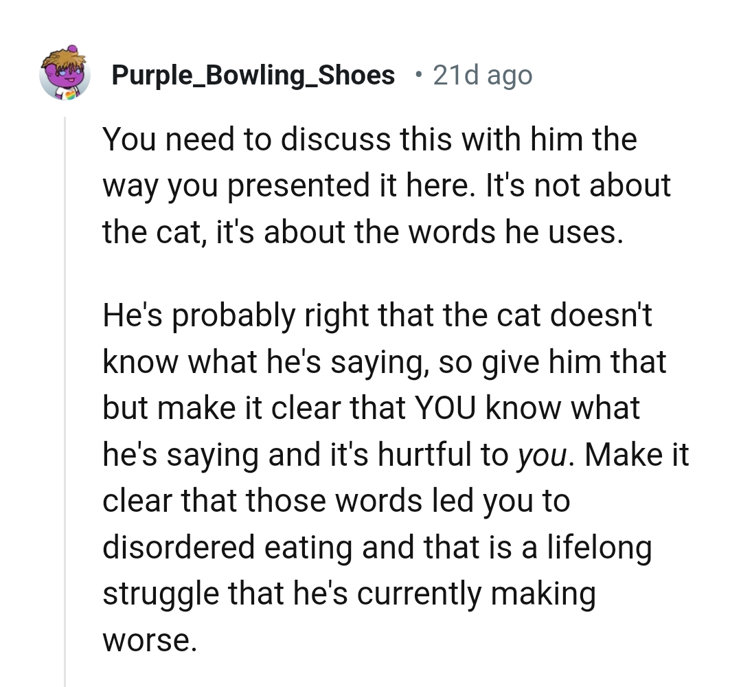 It's about the words that he used