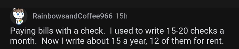 1. Paying with check.