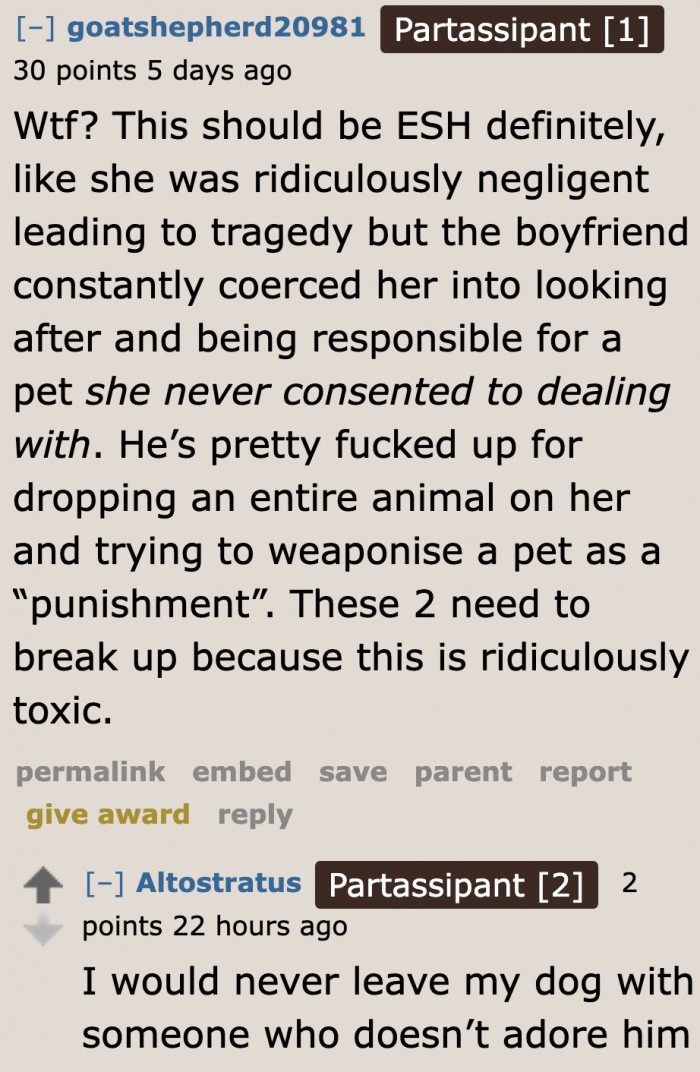 While she was clearly in the wrong, there was some negligence on the dog owner's part.