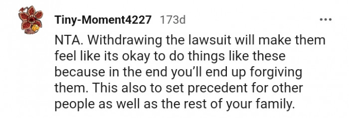 8. This is to set precedent for other people