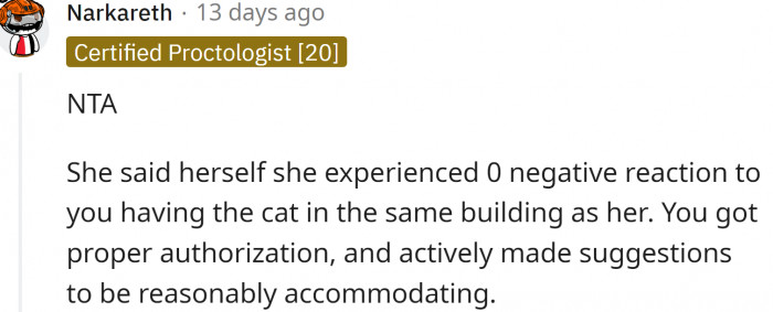 His coworker had no allergic reactions to the kitten