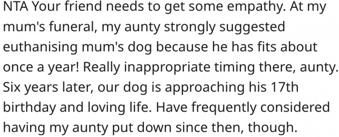 7. Her friend may need to learn empathy.