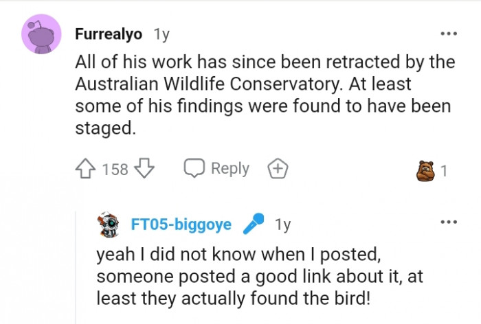 Some of his findings were found to be staged