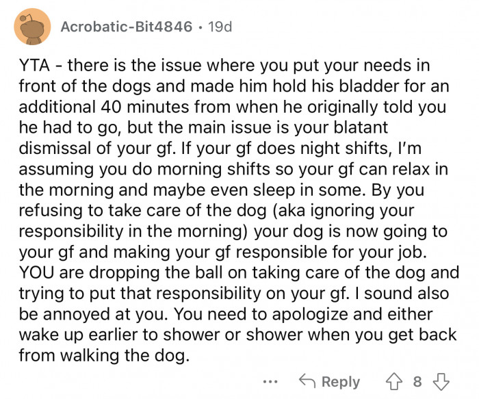 OP needs to apologize to his GF and take his responsibilities more seriously.