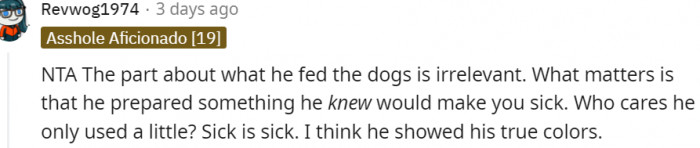 20. Sick is sick and he showed his true colors