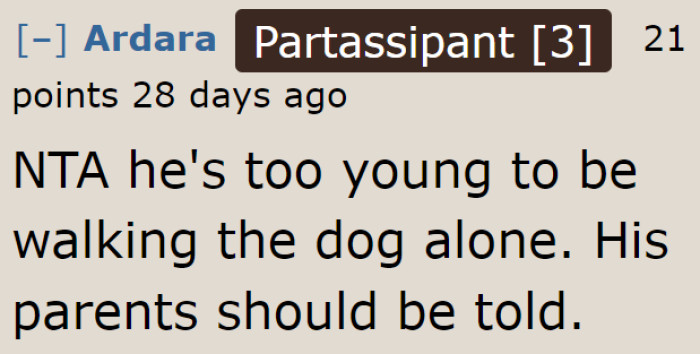 Redditors are with the OP. The parents need to know about this incident so that they can prevent it from happening again.