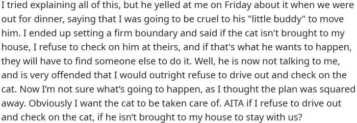 OP tried explaining all of this, but Dad wouldn't budge.