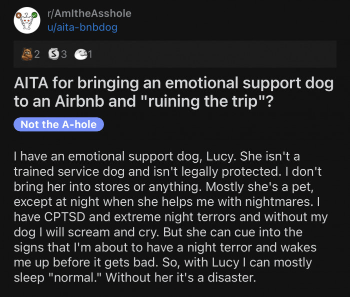 Here's the original Reddit post by u/aita-bnbdog: