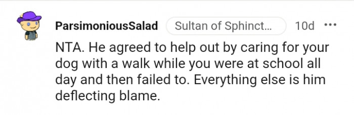 Everything is just him deflecting the blame