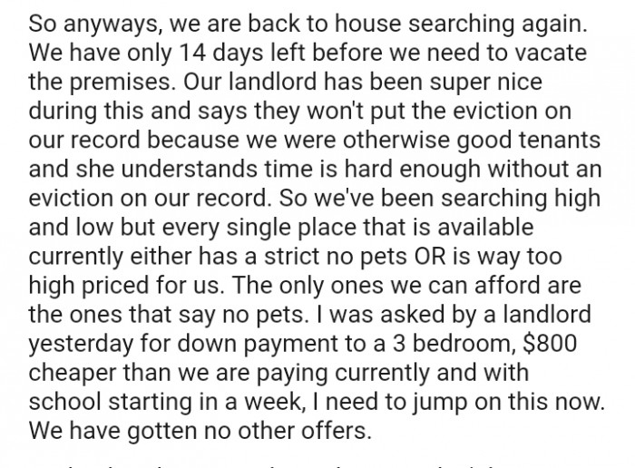 Our landlord has been super nice