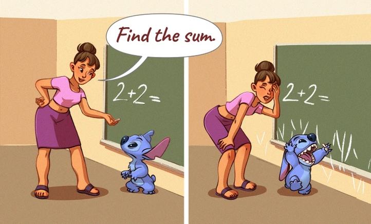 8. Stitch wouldn't exactly be the model student—more like the class clown who's always causing chaos and mischief!