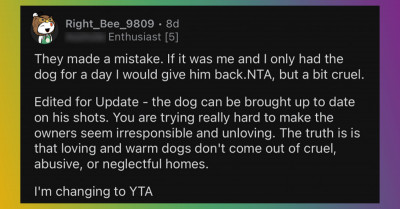 Redditor Refuses To Return Dog Back To Its Original Owners Who Got A Bad Case Of Seller Remorse