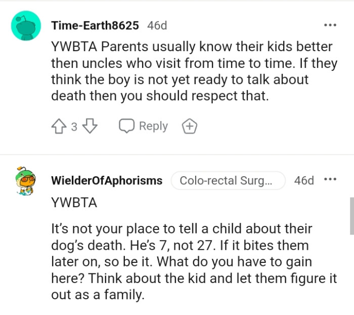 Think about the kid and let them figure it out as a family