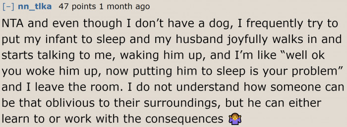 This is part of the challenges of having a child.