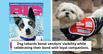'Big Issue' Launches Tabards for Vendor Dogs