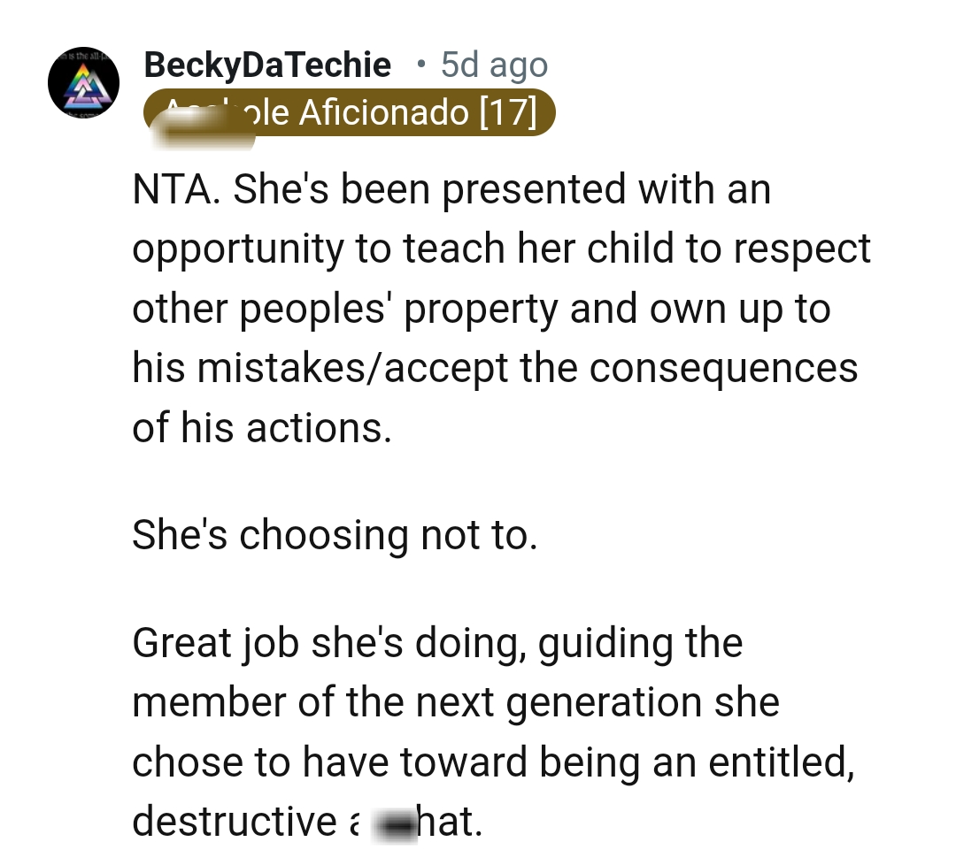 She's been presented with an opportunity