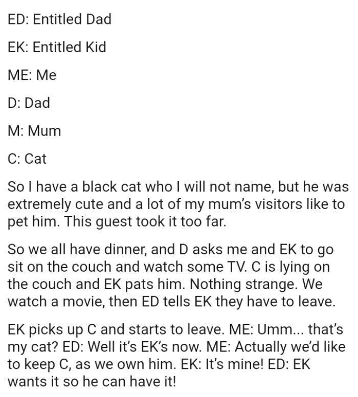 They All Have Dinner, and OP's Dad Asks Him and the Entitled Kid to Go Sit on the Couch and Watch Some TV