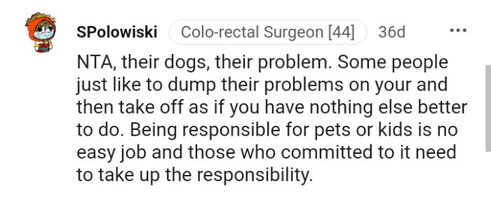 Here are a bunch of comments from other redditors in response to the reddit thread