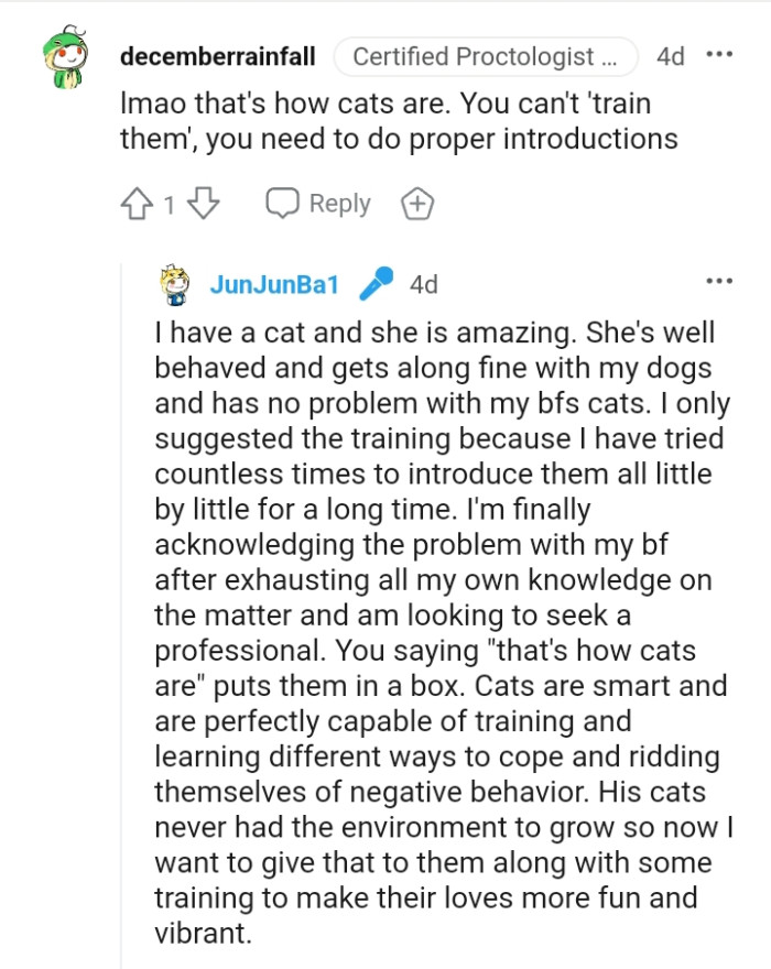 Cats are smart and can be trained