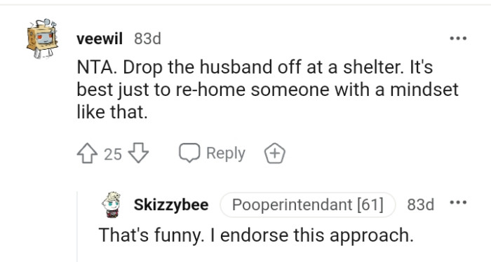 Re-home someone with a mindset like that