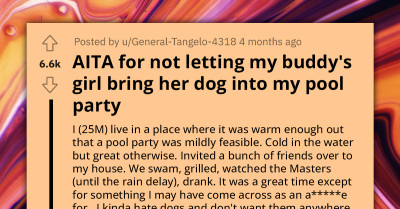 Man Denies Friend's Girlfriend Permission To Bring Dog To Pool Party, Stands Firm Despite Criticism