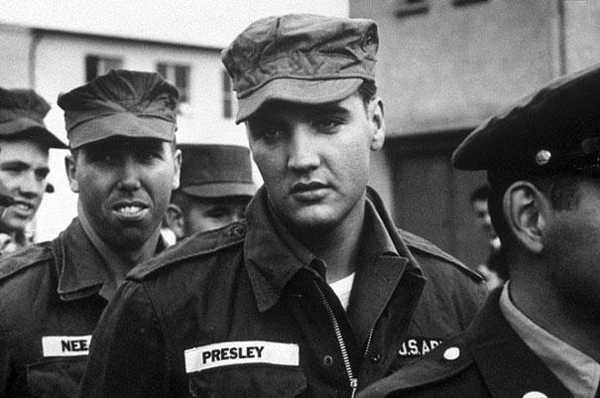 The legendary Elvis Presley captured during his army days