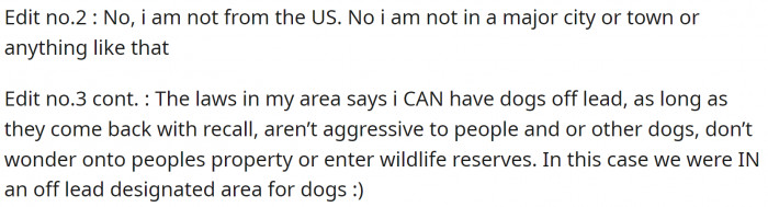 They clarified leash laws in their area: