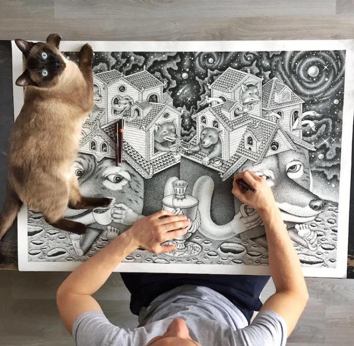This street artist covers an amazing amount of detail